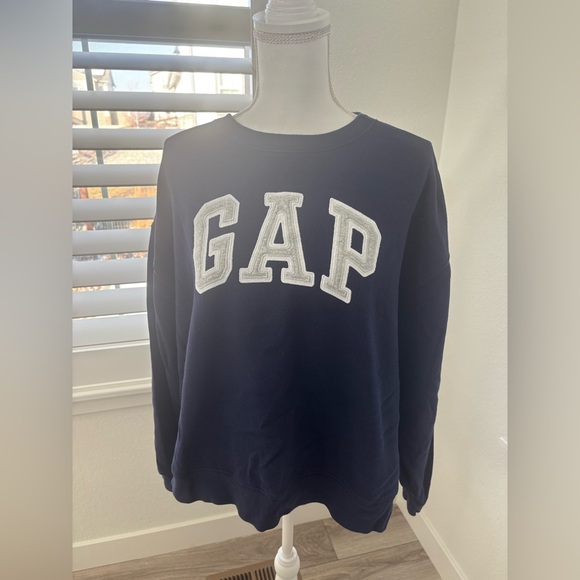 GAP Tops - GAP Navy Blue Sweatshirt with White Logo